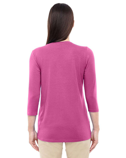 Devon & Jones Women's Perfect Fit™ Bracelet-Length V-Neck Top DP184W #colormdl_Charity Pink