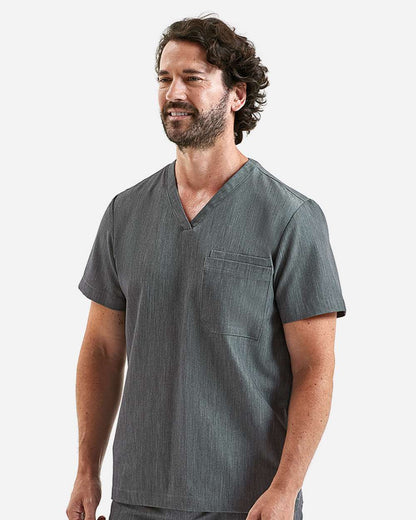 Onna Men's Limitless V-Neck Stretch Scrub Top NN200 #colormdl_Dynamo Grey