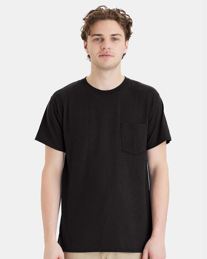 Hanes Unisex Workwear Pocket T-Shirt W110 #colormdl_Black