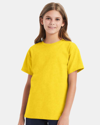 Hanes Essential-T Youth T-Shirt 5480 #colormdl_Athletic Yellow