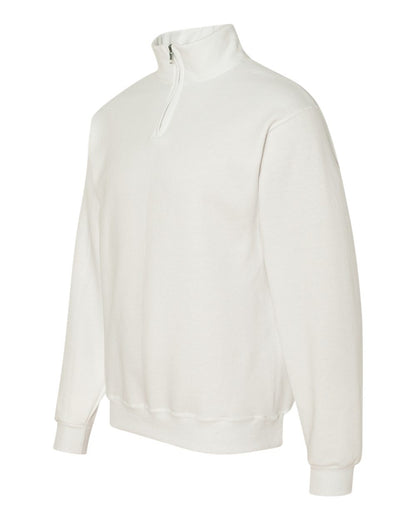 JERZEES Unisex Nublend® Cadet Collar Quarter-Zip Sweatshirt 995MR #color_White