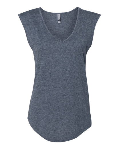Next Level Women's Festival Sleeveless Deep V-Neck T-Shirt 5040 #color_Antique Denim