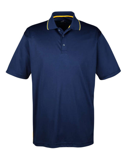 UltraClub Men's Cool & Dry Sport Two-Tone Polo 8406 #color_Navy/ Gold