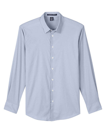 Devon & Jones Men's CrownLux Performance® Microstripe Dress Shirt DG537 #color_Navy/ White