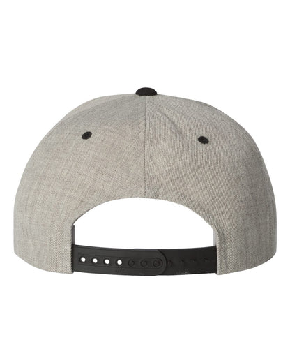 YP Classics Premium Flat Bill Snapback Cap 6089M #color_Heather/ Black
