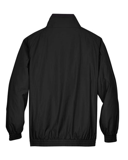 Harriton Unisex Fleece Lined Nylon Jacket M740 #color_Black/ Black