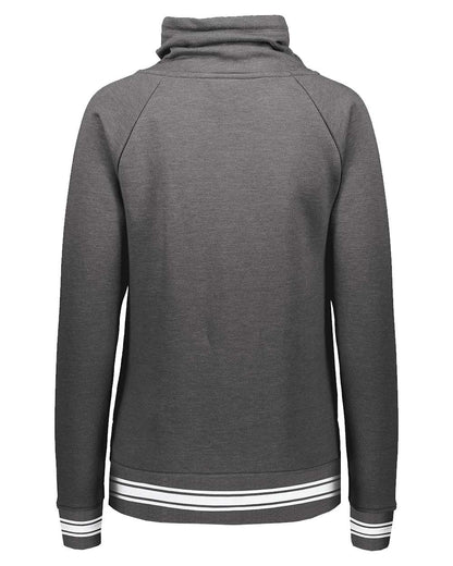 Holloway Women's All-American Fleece Funnel Neck Sweatshirt 229763 #color_Carbon Heather/ White