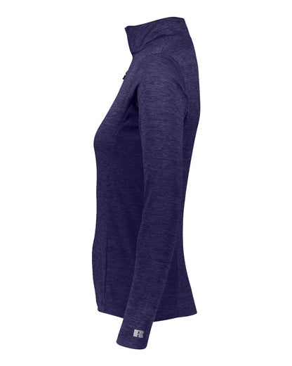Russell Athletic Women's Striated Quarter-Zip Pullover QZ7EAX #color_Purple