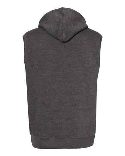J. America Men's Triblend Sleeveless Hooded Sweatshirt 8877 #color_Black Triblend
