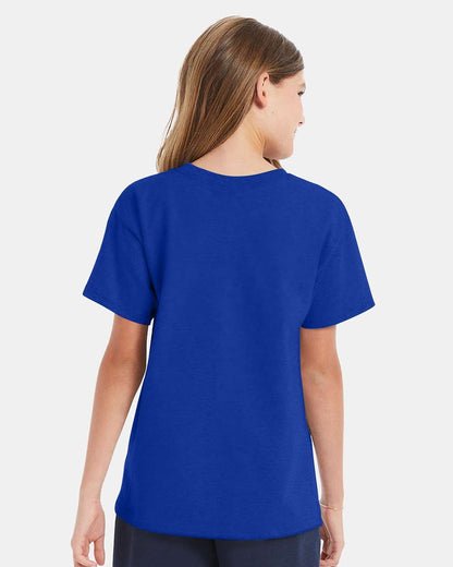 Hanes Essential-T Youth T-Shirt 5480 #colormdl_Deep Royal