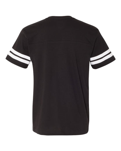 LAT Men's Football Fine Jersey Tee 6937 #color_Black Solid/ White