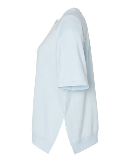 MV Sport Women's French Terry Short Sleeve Crewneck Sweatshirt W23711 #color_Arctic Blue