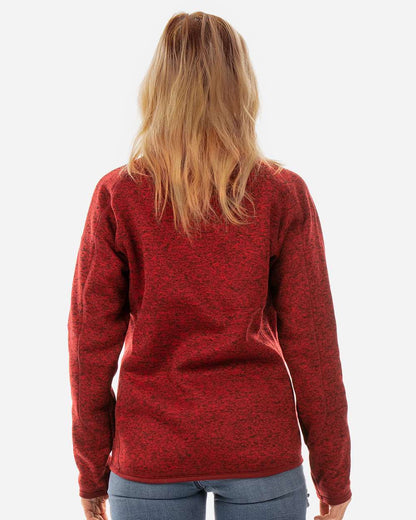 Burnside Women's Sweater Knit Jacket 5901 #colormdl_Heather Red