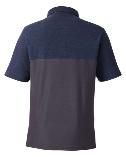 CORE365 Men's Fusion ChromaSoft™ Colorblock Polo CE112C #color_Carbon/ Classic Navy Heather
