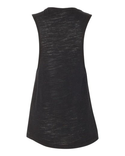 BELLA + CANVAS Women's Flowy Scoop Muscle Tank 8803 #color_Solid Black Slub