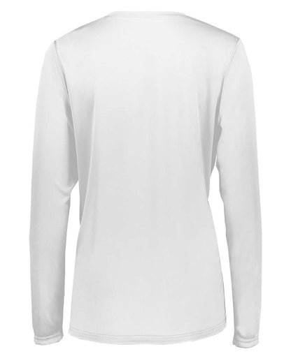 Holloway Women's Momentum Long Sleeve V-Neck T-Shirt 222824 #color_White