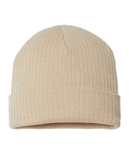 Atlantis Headwear Sustainable Rib Cuffed Beanie RIO #color_Light Beige