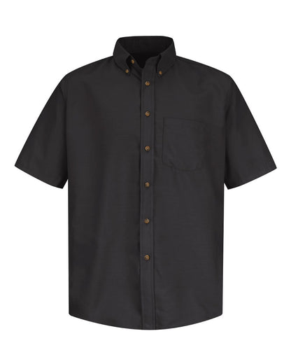 Red Kap Men's Tall Poplin Short Sleeve Dress Shirt SP80T #color_Black