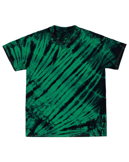 Dyenomite Tiger Stripe Tie-Dyed T-Shirt 200TS #color_Black/ Kelly