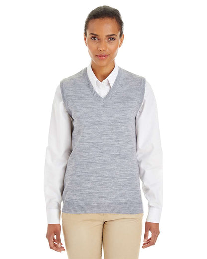 Harriton Women's Pilbloc™ V-Neck Sweater Vest M415W #colormdl_Grey Heather