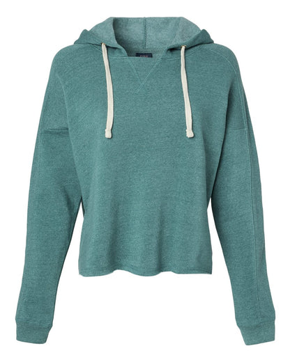 MV Sport Women's Angel Fleece Crop Hooded Sweatshirt W23101 #color_Mallard Green