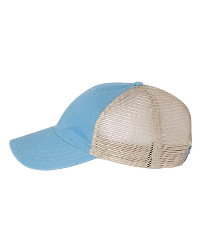 Richardson Garment-Washed Trucker Cap 111 #color_Columbia Blue/ Khaki