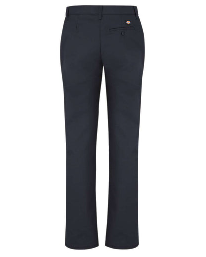 Dickies Women's Industrial Flat Front Pants FP92 #color_Navy - 37 Unhemmed
