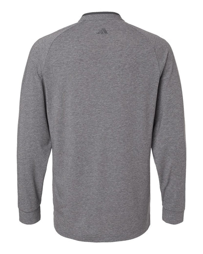 Adidas Men's Henley Long Sleeve T-Shirt A597 #color_Grey Five Melange