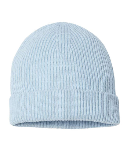 Atlantis Headwear Sustainable Fine Rib Cuffed Beanie ANDY #color_Light Blue