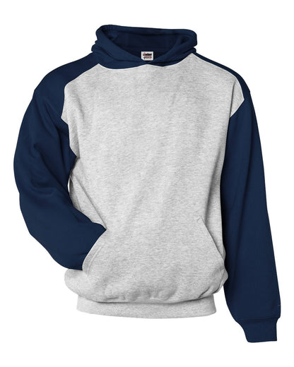 Badger Youth Sport Athletic Fleece Hooded Sweatshirt 2449 #color_Oxford/ Navy