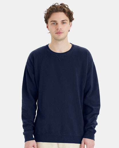 ComfortWash by Hanes Unisex Garment-Dyed Crewneck Sweatshirt GDH400 #colormdl_Navy