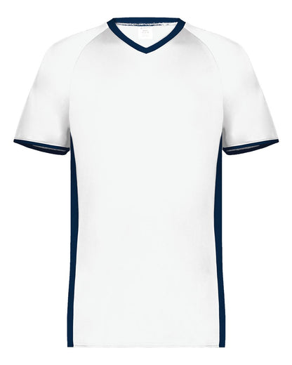 Augusta Sportswear Cutter V-Neck Jersey 6907 #color_White/ Navy