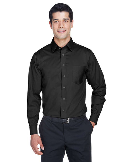 Devon & Jones Men's Crown Collection® Solid Stretch Twill Woven Dress Shirt DG530 #colormdl_Black