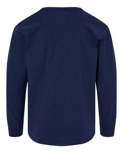 ComfortWash by Hanes Garment-Dyed Youth Long Sleeve T-Shirt GDH275 #color_Navy