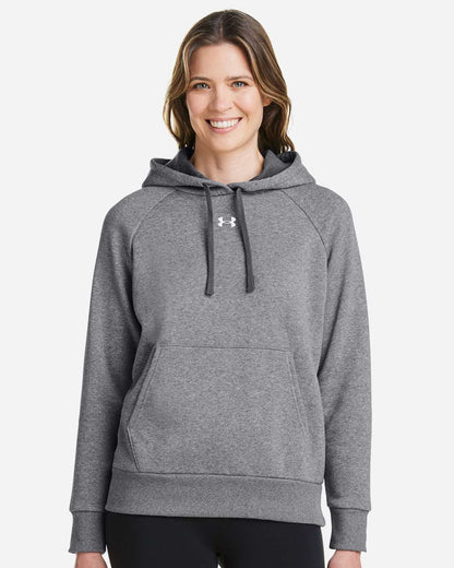 Under Armour Women's Rival Fleece Hooded Sweatshirt 1379500 #colormdl_Castlerock Grey Light Heather/ Black