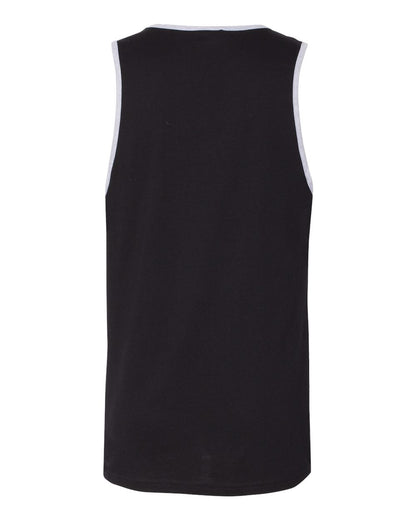 Next Level Cotton Muscle Tank 3633 #color_Black/ Heather Grey