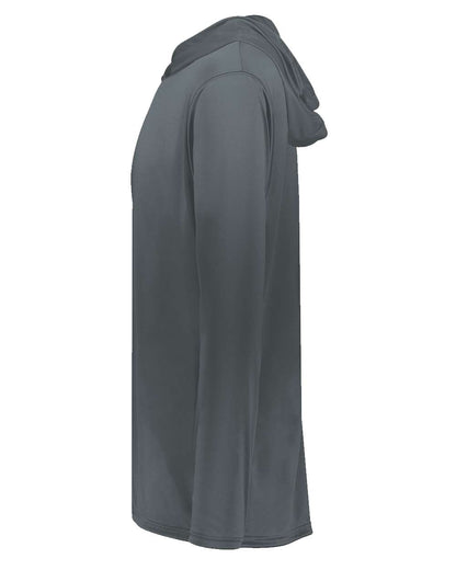 Holloway Youth Momentum Hooded Long Sleeve T-Shirt 222831 #color_Graphite