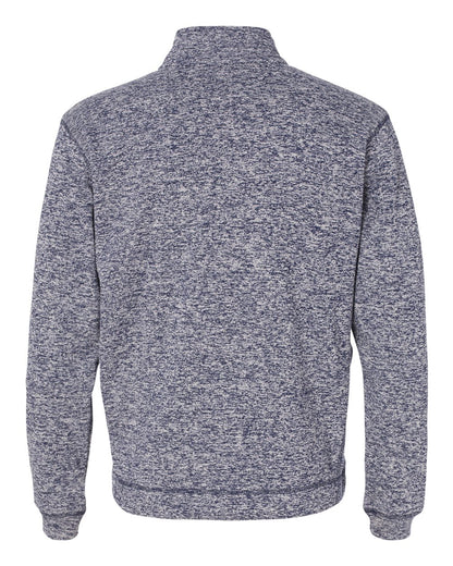 J. America Men's Cosmic Fleece Quarter-Zip Sweatshirt 8614 #color_Navy Fleck