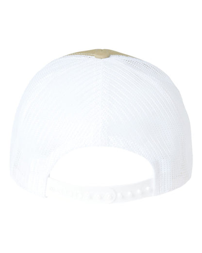 Classic Caps USA-Made Trucker Cap USA100 #color_Khaki/ White