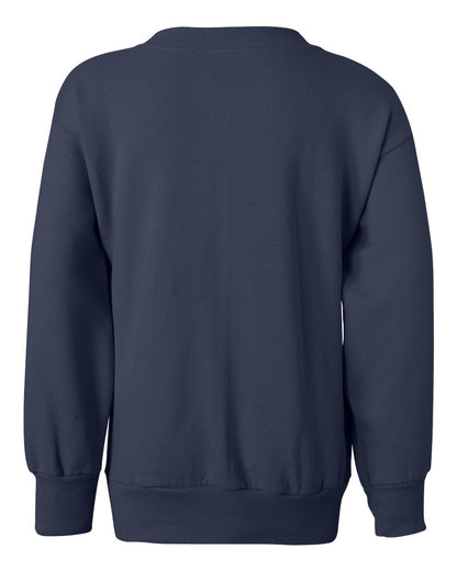 Hanes Youth EcoSmart® Crewneck Sweatshirt P360 #color_Navy