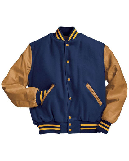 Holloway Men's Varsity Wool Jacket 224183 #color_Dark Royal/ Light Gold