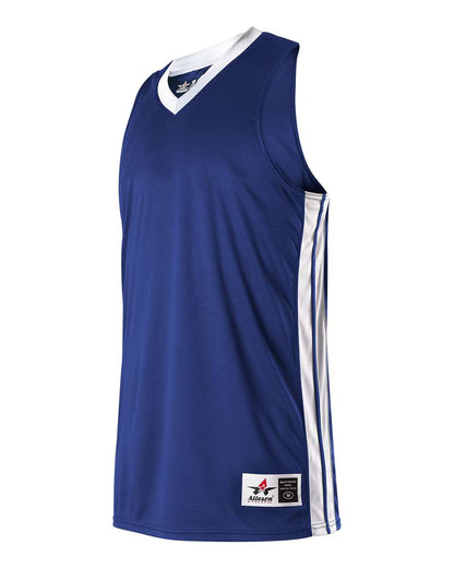 Alleson Athletic Youth Single Ply Basketball Jersey 538JY #color_Navy/ White