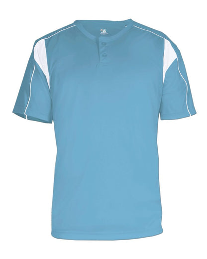 Alleson Athletic Men's B-Core Pro Placket Jersey 7937 #color_Columbia Blue/ White