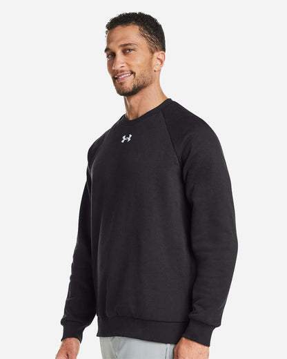 Under Armour Men's Rival Fleece Crewneck Sweatshirt 1379755 #colormdl_Black/ White