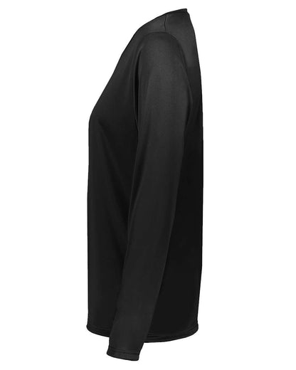 Holloway Women's Momentum Long Sleeve V-Neck T-Shirt 222824 #color_Black