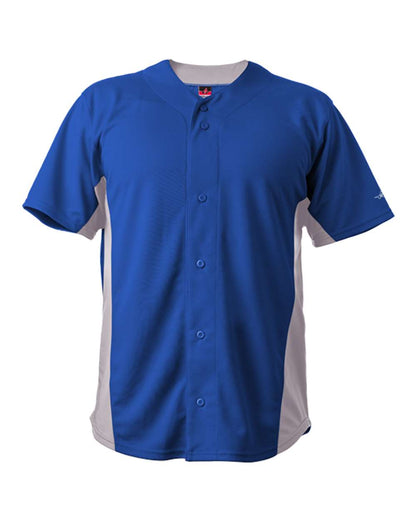 Alleson Athletic Crush Full Button Baseball Jersey 566BFJ #color_Royal/ Grey