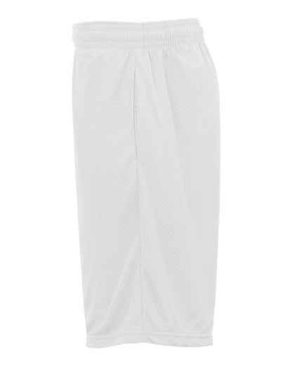 Badger Pro Mesh 9" Shorts with Pockets 7219 #color_White