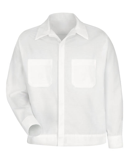 Red Kap Men's Button-Front Shirt Jacket SP35 #color_White