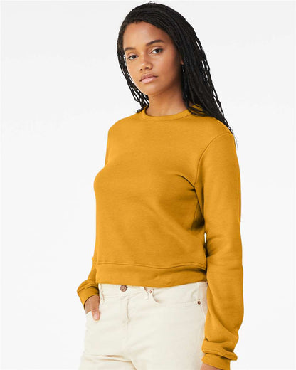 BELLA + CANVAS Women's Sponge Fleece Classic Crewneck Sweatshirt 7511 #colormdl_Heather Mustard