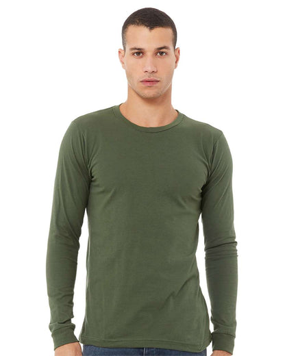 BELLA + CANVAS Jersey Long Sleeve Tee 3501 #colormdl_Military Green